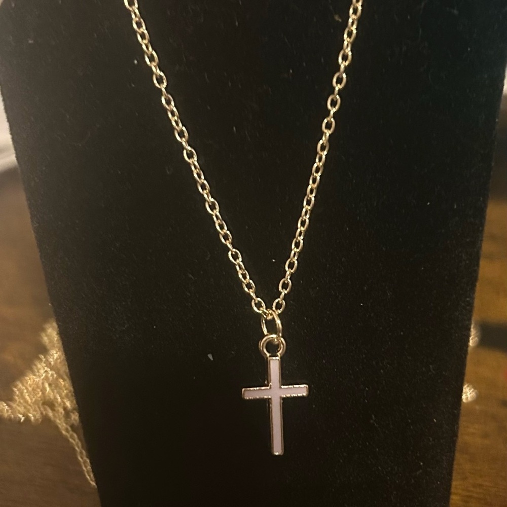 Gold Cross Pendant Necklace